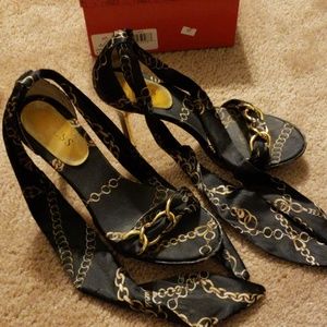 Guess strappy wrap heels